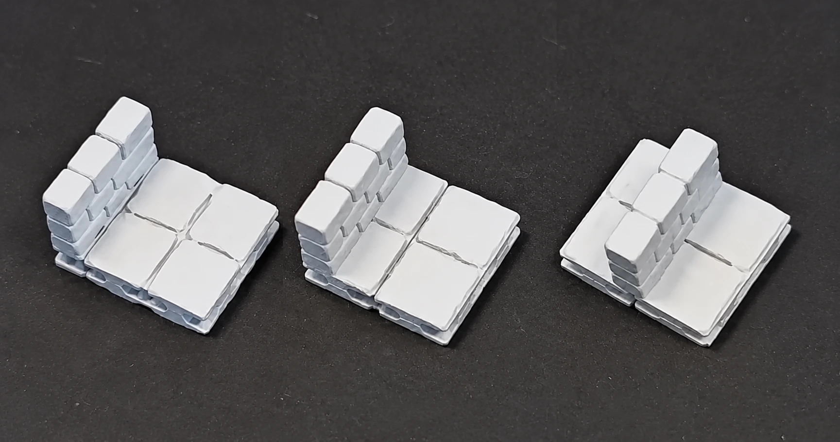 Three wall placements: on the side, on top, and across a seam